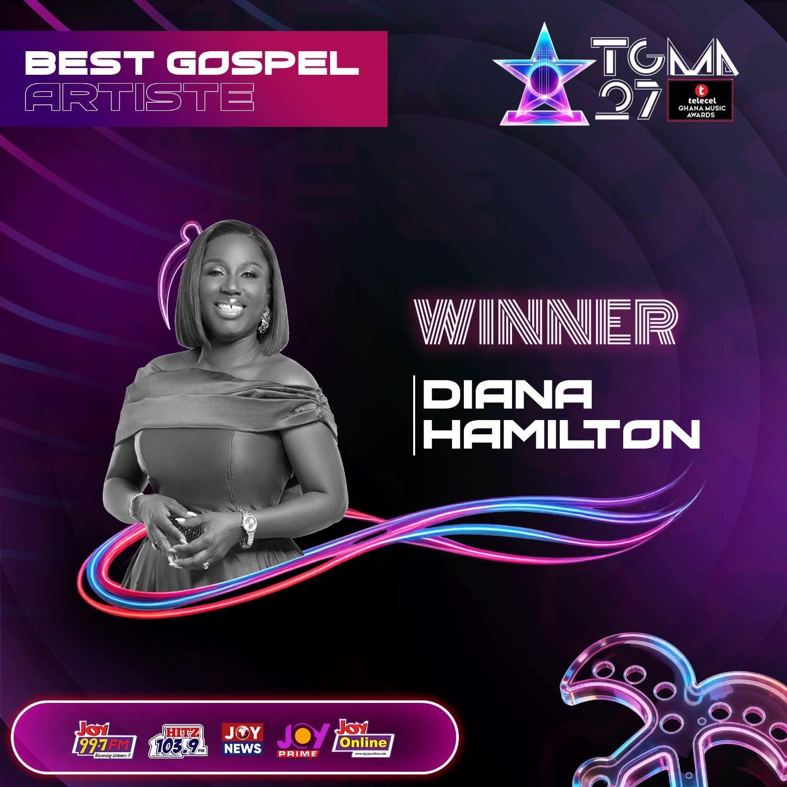 Diana Hamilton crowned Best Gospel Artiste